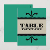 Groen/beige Fancy Art Deco Table Number Briefkaart (Voorkant / Achterkant)