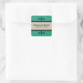 Groen/beige Fancy art Deco Wedding Stickers (Tas)