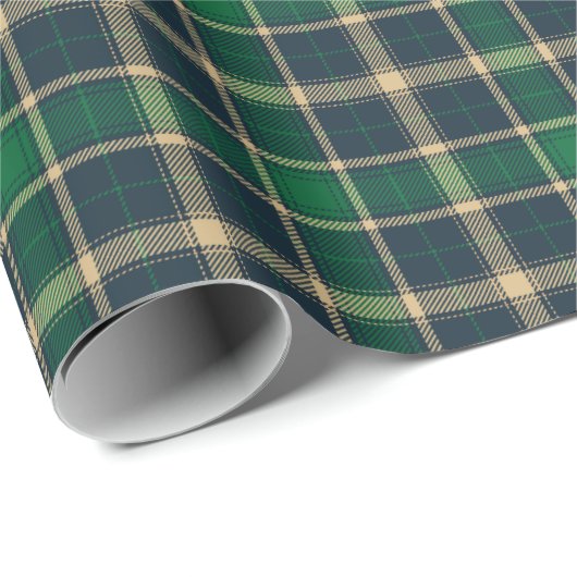Groen beige  gevlochten schuurpatroon voor de zeev cadeaupapier (Rol Hoek)