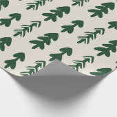 Groen Beige Handgetekend Kerst Inpakpapier (Hoek)