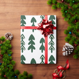 Groen Beige Handgetrokken Kerst Wrapping Paper Cadeaupapier