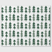 Groen Beige Handgetrokken Kerst Wrapping Paper Cadeaupapier (Vlak)