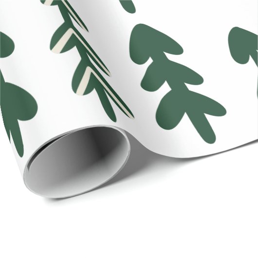 Groen Beige Handgetrokken Kerst Wrapping Paper Cadeaupapier (Rol Hoek)