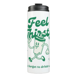 groen beige illustratief schattig leuk citaat thermosbeker