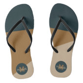  Groen Beige kleurenblok monogram Teenslippers (Voetbed)