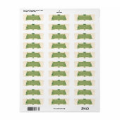 Groen Beige Modern Kerstboom Patroon Etiket (Full Sheet)