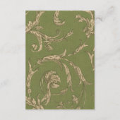 Groen Beige Patroon Bruiloft Details Kaart (Achterkant)