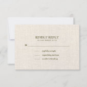 Groen Beige  Patroon Bruiloft RSVP Kaartje (Voorkant)