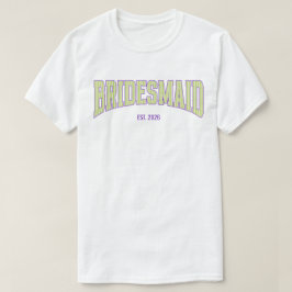 Groen + Beige Streep Paarse Bruidsmeisje T-shirt