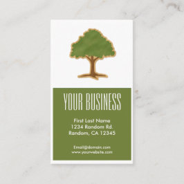 Groen beige tree aanpasbare visitekaartjes