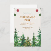 Groen Beige Winter Kerstmis Kaart (Voorkant / Achterkant)