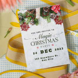 Groen Beige Witte Kerstfeest Uitnodiging