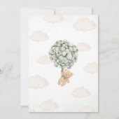 Groen Beren ballon Baby shower Kaart (Achterkant)