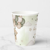 Groen Beren ballon Baby shower Papieren Bekers (Rechts)