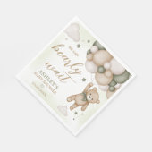 Groen Beren ballon Baby shower Servet (Hoek)