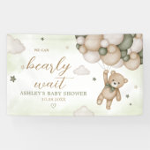 Groen Beren ballon Baby shower Spandoek (Horizontaal)