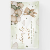 Groen Beren ballon Baby shower Spandoek (Verticaal)