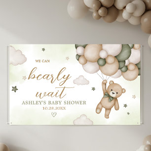 Groen Beren ballon Baby shower Spandoek