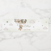 Groen Beren ballon Baby shower Waterfles Etiket (Enkel label)
