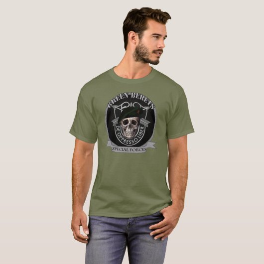 GROEN BERET SPECIALE KRACHTEN T-SHIRT (Voorkant volledig)