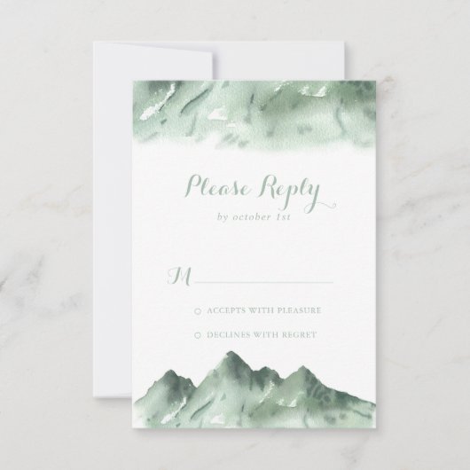 Groen berglandkalligrafie RSVP (Voorkant)