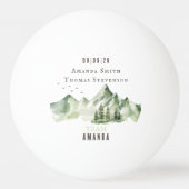 Groen berglandschap bruiloftsteam bruid pingpongbal (Voorkant)