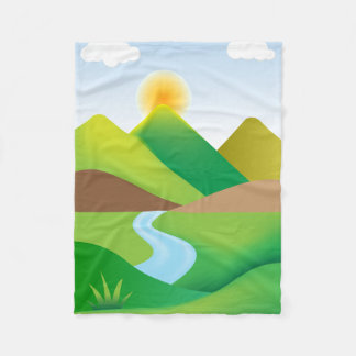 Groen berglandschap met rivier fleece deken