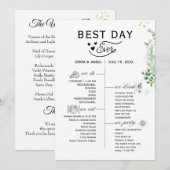 Groen Best Day Ever Programma Uitnodiging (Voorkant / Achterkant)