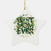 Groen Beste Moeder Ooit Moederdag Cadeaus Keramisch Ornament (Voorkant)
