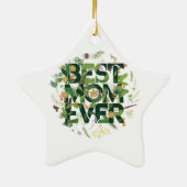 Groen Beste Moeder Ooit Moederdag Cadeaus Keramisch Ornament (Achterkant)