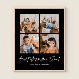 Groen Beste Oma Ooit Vier Foto'S Poster