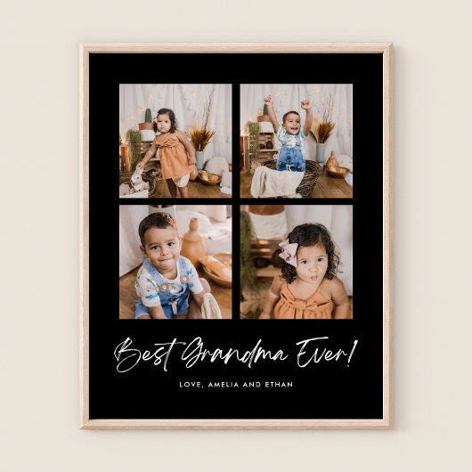 Groen Beste Oma Ooit Vier Foto'S Poster