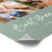 Groen Beste Opa Ooit Vier Foto'S Poster (Hoek)