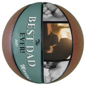 Groen Beste Pap Ooit Vaderdag Keepsake 3 Foto Basketbal (Verticaal)