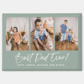 Groen Beste Papa Ooit Drie Fotomagneten Magneet (Voorkant)