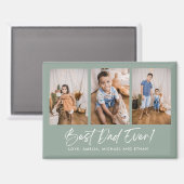 Groen Beste Papa Ooit Drie Fotomagneten Magneet (Voorkant / Achterkant)