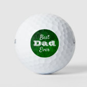 Groen Beste Papa Ooit Modern Bold Script Typografi Golfballen (Voorkant)