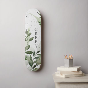 Groen, Beton, Uw Tekst, Groen Grijs Persoonlijk Skateboard
