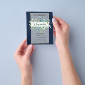 Groen bevestigingsuitnodiging modern dubbelzijdig flyer (Hand)