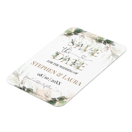 Groen Bewaar de Date Magnet Kaart Magneet (Linkerzijde)