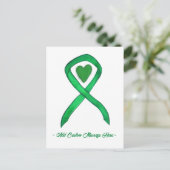 Groen Bewustzijnslint Aangepaste Kunst Briefkaarte Briefkaart (Staand voorkant)
