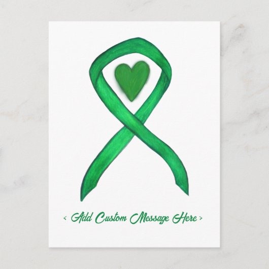Groen Bewustzijnslint Aangepaste Kunst Briefkaarte Briefkaart (Voorkant)