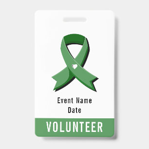 Groen Bewustzijnslint White Heart Evenement Badge