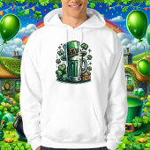 Groen Bier en Leprechaun Pet Hoodie