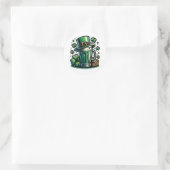 Groen Bier en Leprechaun Pet Ronde Sticker (Tas)