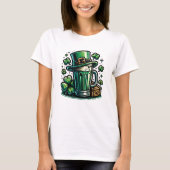 Groen Bier en Leprechaun Pet T-shirt (Voorkant)