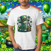Groen Bier en Leprechaun Pet T-shirt