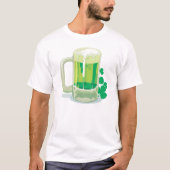 Groen Bier en Shamrock T-shirt (Voorkant)
