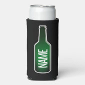 Groen bier fles silhouet op maat seltzer blikjeskoeler (Seltzer Voorkant)