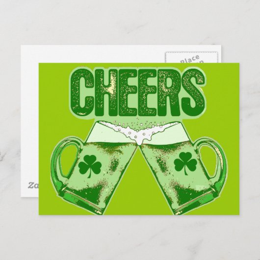 Groen bier juichen briefkaart (Voorkant / Achterkant)